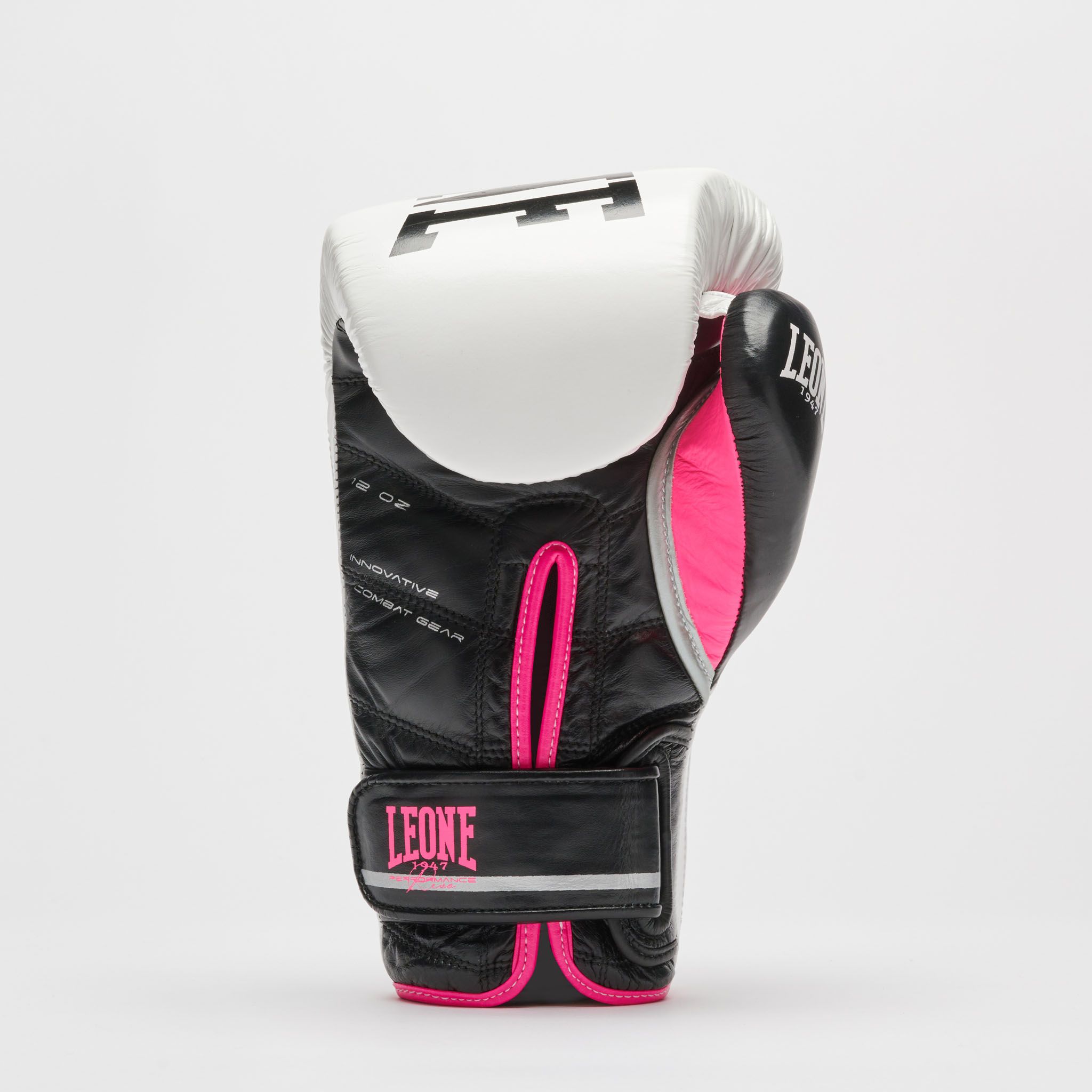 Gants Muay Thai Gants De Boxe LEONE 1947 REVO Performance GN110 - Cuir De Vache - Noir Gants Boxe Cuir