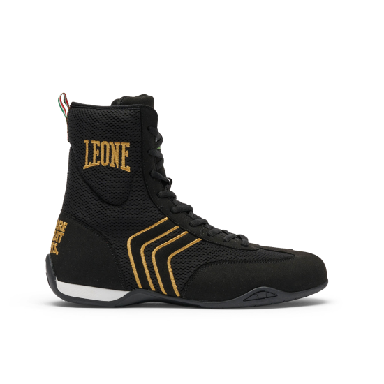 Botas de Boxeo Profesional Leone 1947 Color Negro-dorado CL188