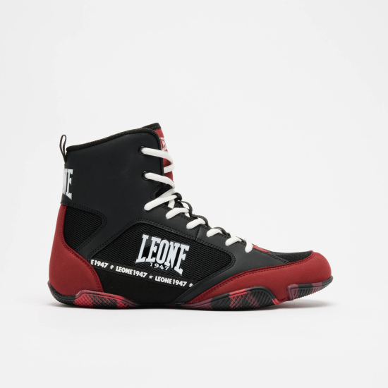 Botas de Boxeo y lucha Leone 1947 " Premium" CL110 negro-rojo