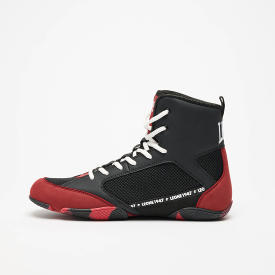 Botas de Boxeo y lucha Leone 1947 " Premium" CL110 negro-rojo
