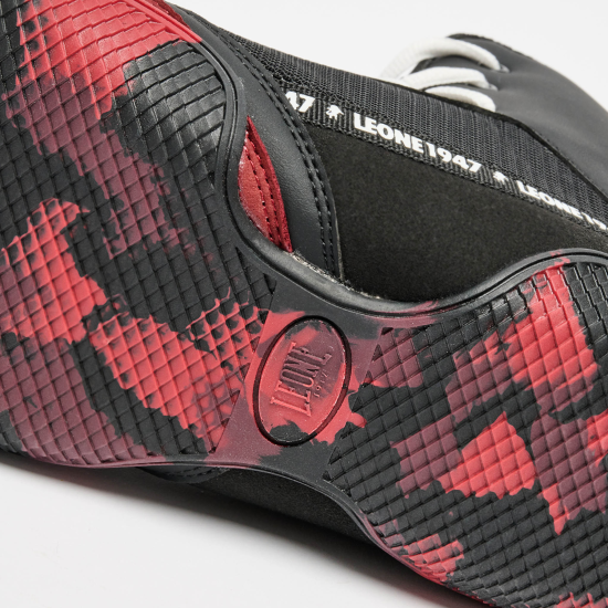 Botas de Boxeo y lucha Leone 1947 " Premium" CL110 negro-rojo