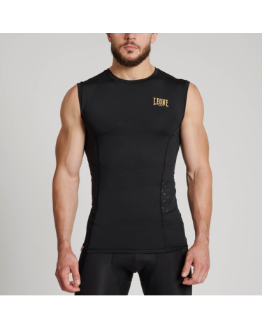Camiseta de compresion sin mangas Leone 1947 ABX704 negra