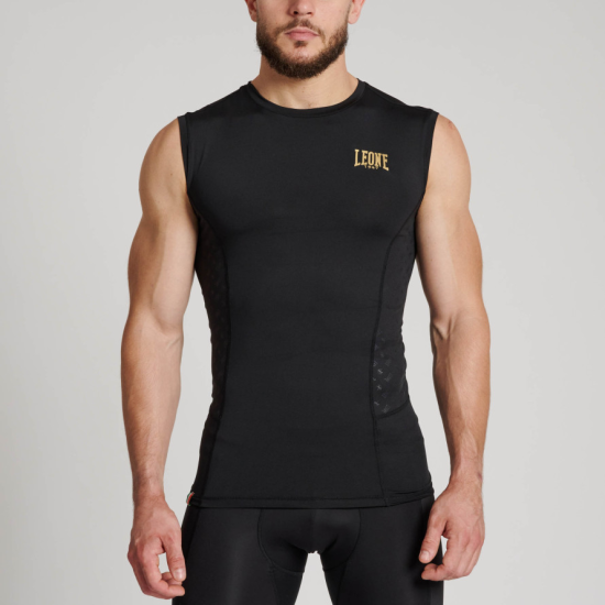 Camiseta de compresion sin mangas Leone 1947 ABX704 negra