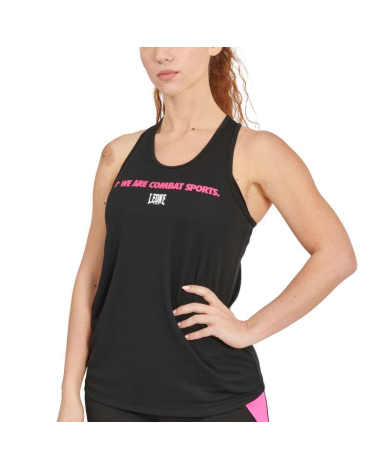 Camiseta de tirantes "WACS" Leone 1947 Color negro ABX142