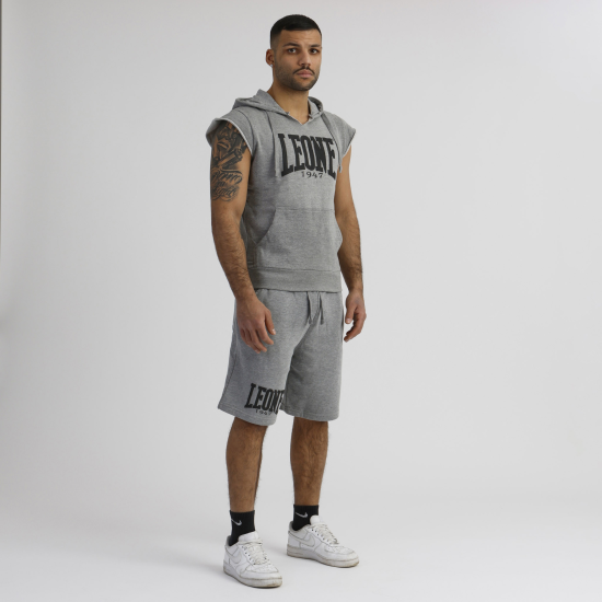 Camiseta Leone 1947 de algodon sin mangas con capucha LSM202 gris