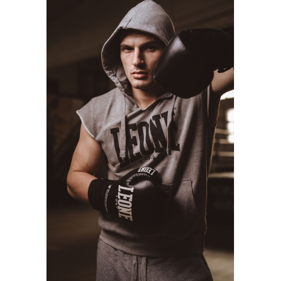 Camiseta Leone 1947 de algodon sin mangas con capucha LSM202 gris