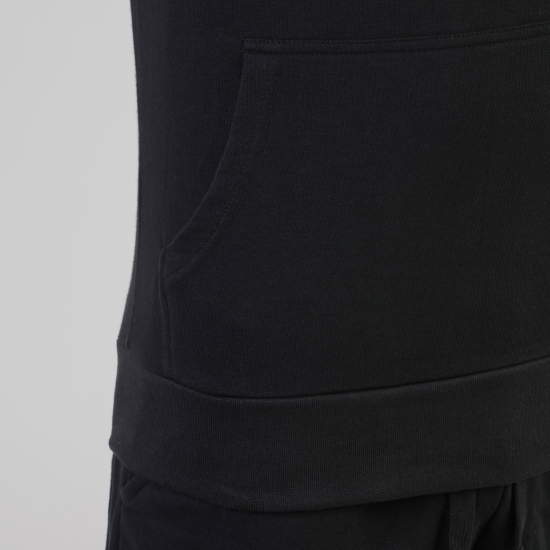 Camiseta Leone 1947 de algodon sin mangas con capucha LSM202 negra