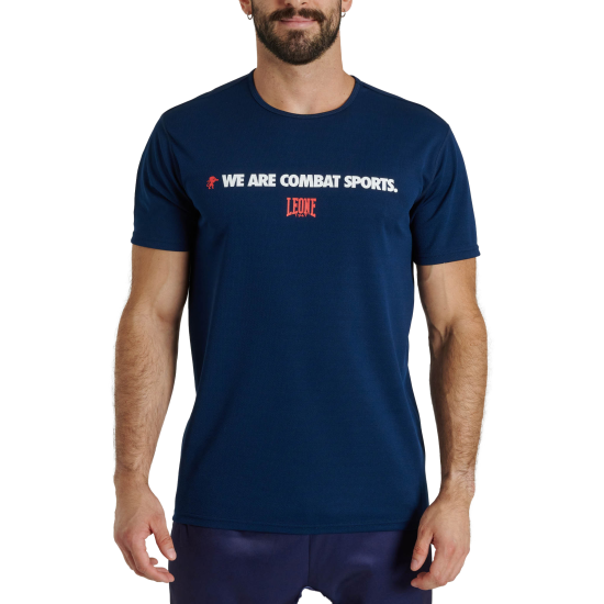 Camiseta Leone 1947 "Logo Wacs" azul ABX126