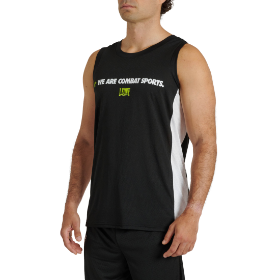 Camiseta Leone 1947 sin mangas " Logo Wacs" negro ABX124