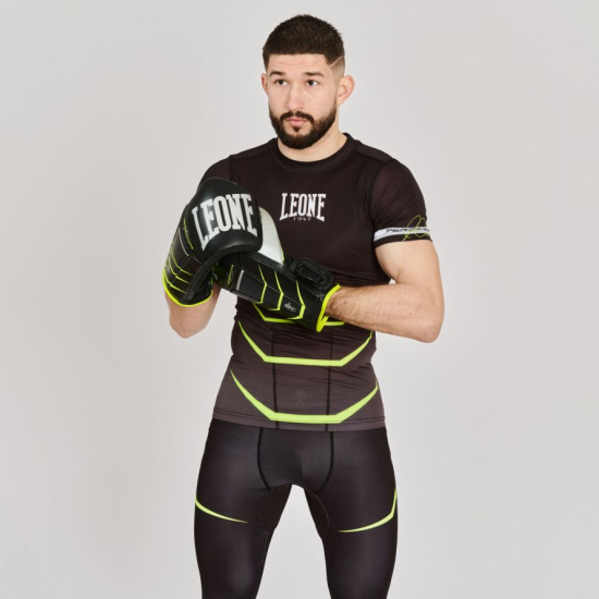 Camiseta Leone 1947 Técnica/ rashguard "Revo Fluo" negra AB927F