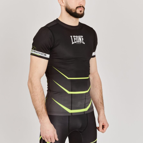 Camiseta Leone 1947 Técnica/ rashguard "Revo Fluo" negra AB927F