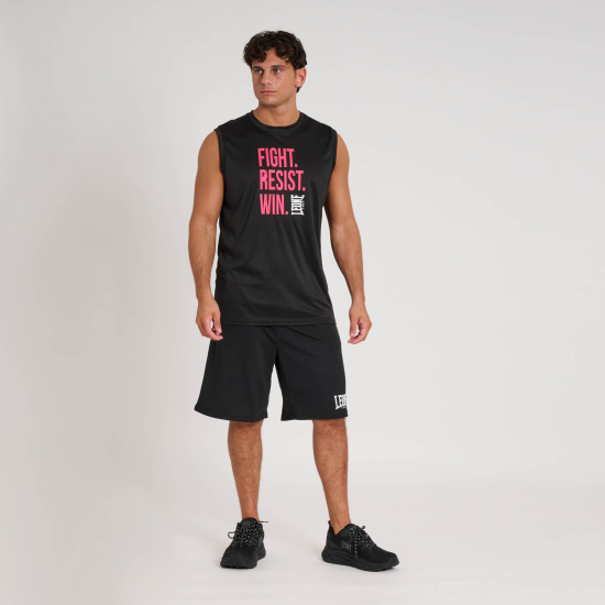 Camiseta sin mangas Leone 1947 negra ABX507