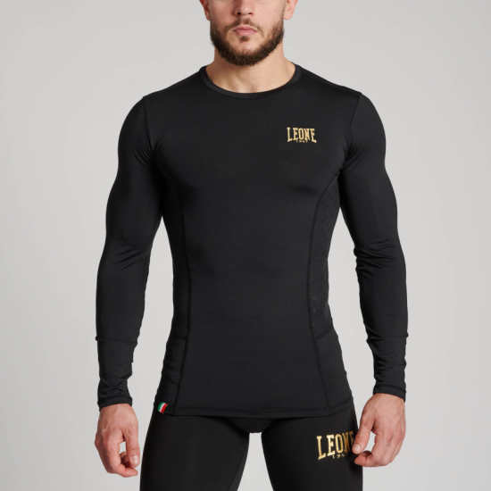 Camiseta tecnica- Rashguard Leone 1947 de manga larga "DNA" negra ABX708