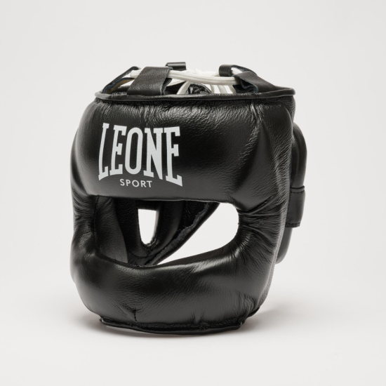 Casco de boxeo Leone Sport con barra " Nerone" CSB02 Negro