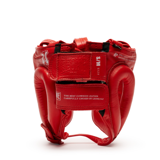 Casco de pomulos profesional Leone 1947 "The Greatest" CS443 rojo