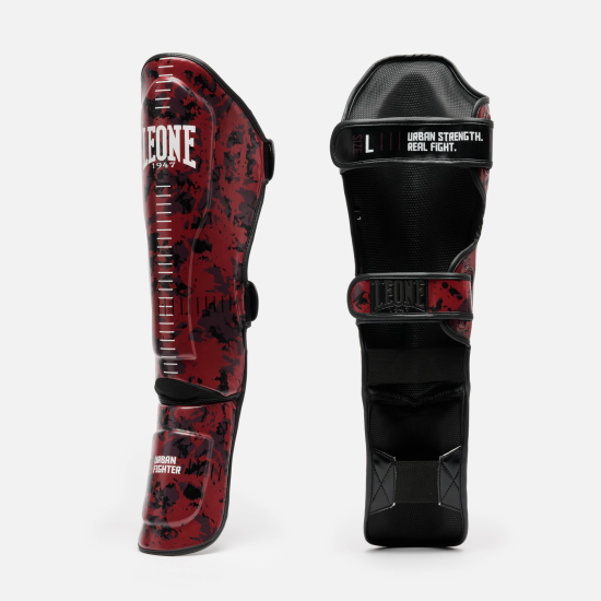 Espinilleras Leone 1947 Urban Fighter camo rojo