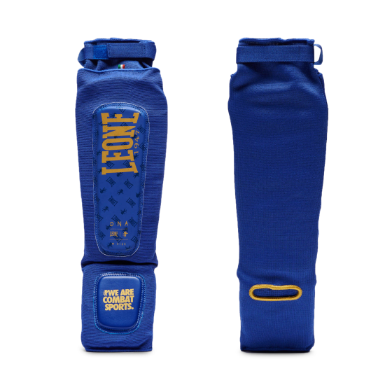 Espinilleras para deportes de contacto Leone 1947 "DNA" PT123 azul
