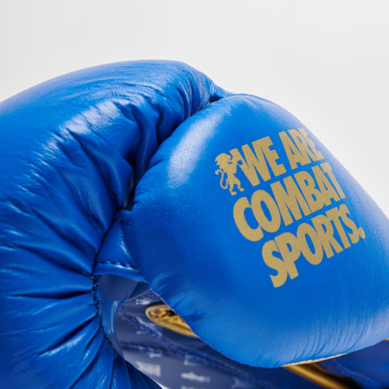 Guantes de Boxeo Leone 1947 "DNA" GN220 azul WAKO 10 Oz