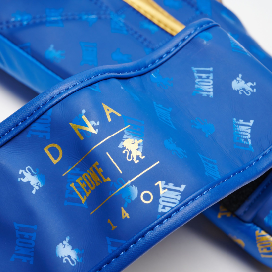 Guantes de Boxeo Leone 1947 "DNA" GN220 azul WAKO 10 Oz