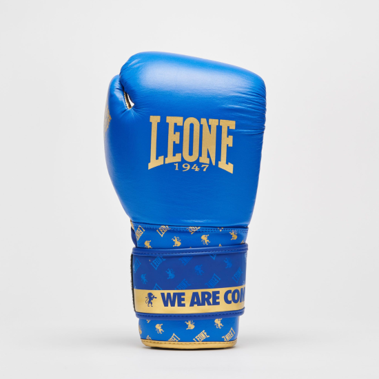 Guantes de Boxeo Leone 1947 "DNA" GN220 azul WAKO 10 Oz