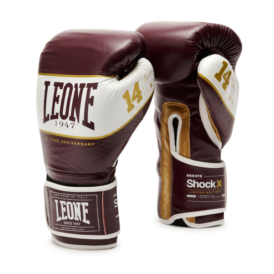 Guantes de Boxeo Leone 1947 "Shock X" Color Burdeos GN047X  edicion limitada