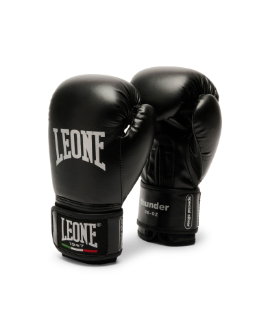 Guantes de Boxeo para Niño Leone "Thunder Junior" Color Negro 6 Oz GN383J