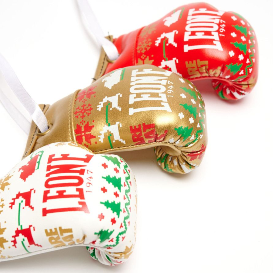 Kit Leone 1947 de 3 guantecitos navideños de boxeo