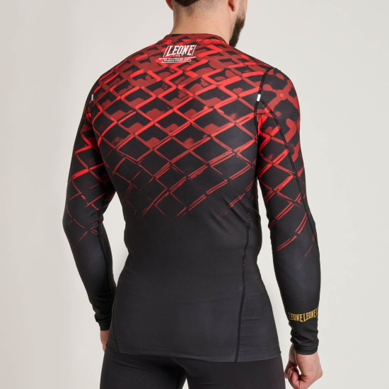 Rashguard de manga larga Leone 1947 "Cage" AB973 rojo