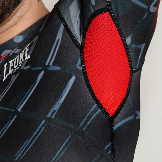Rashguard de manga larga Leone 1947 "Cage" AB973 negro