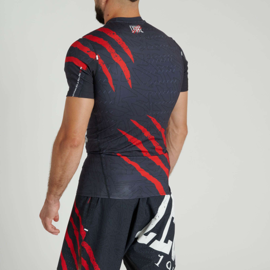 Rashguard manga corta Leone 1947 "Primal Instinct" negro AB942