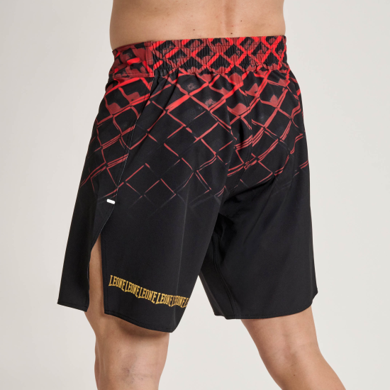 Shorts de MMA Leone 1947 "Cage" rojo.negro AB975