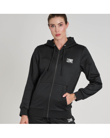 Sudadera con capucha femenina Leone ABX154 negra