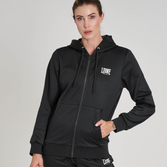 Sudadera con capucha femenina Leone ABX154 negra