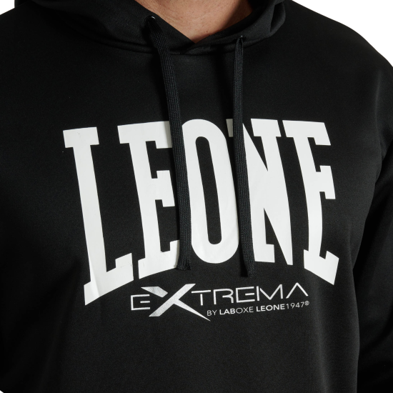 Sudadera con capucha Leone 1947 "Logo" negra ABX119
