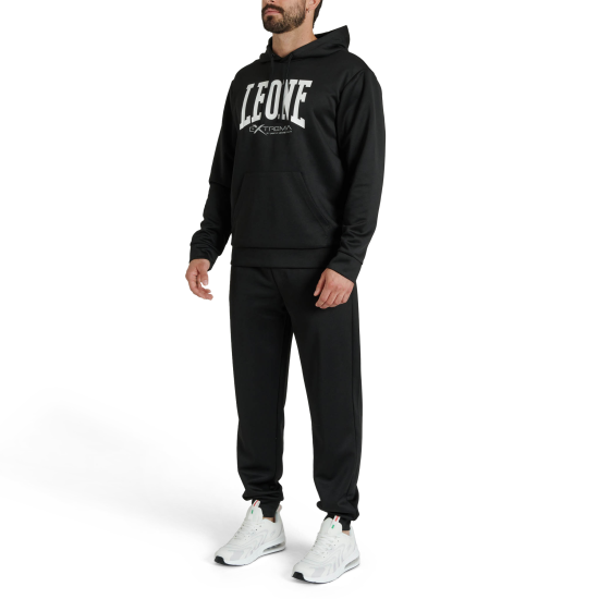 Sudadera con capucha Leone 1947 "Logo" negra ABX119