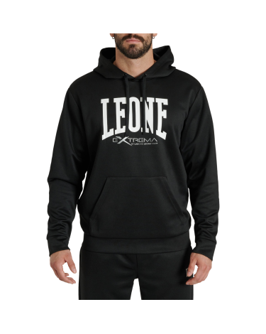 Sudadera con capucha Leone 1947 "Logo" negra ABX119