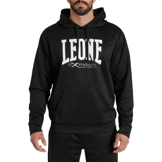 Sudadera con capucha Leone 1947 "Logo" negra ABX119