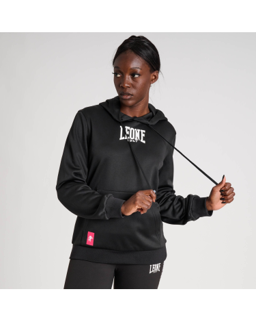 Sudadera femenina con capucha Leone ABX523 negra