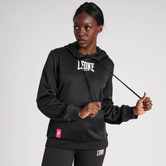 Sudadera femenina con capucha Leone ABX523 negra