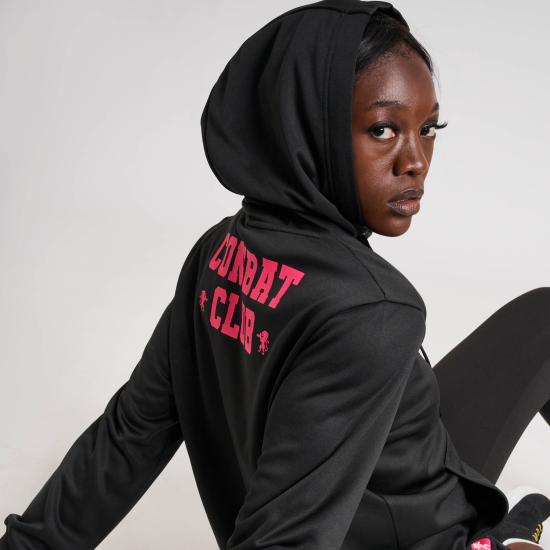 Sudadera femenina con capucha Leone ABX523 negra