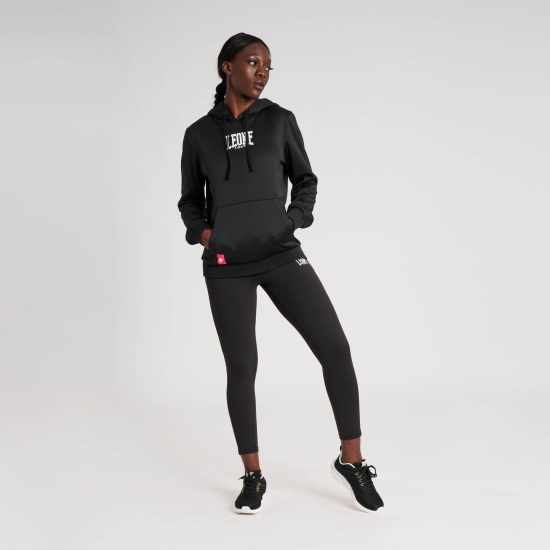 Sudadera femenina con capucha Leone ABX523 negra