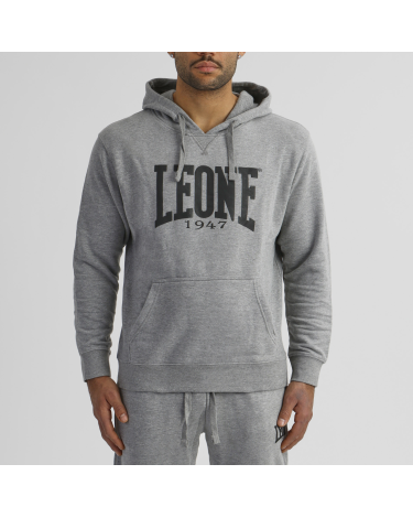Sudadera Leone 1947 de algodon con capucha LSM201 gris