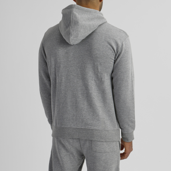 Sudadera Leone 1947 de algodon con capucha LSM201 gris