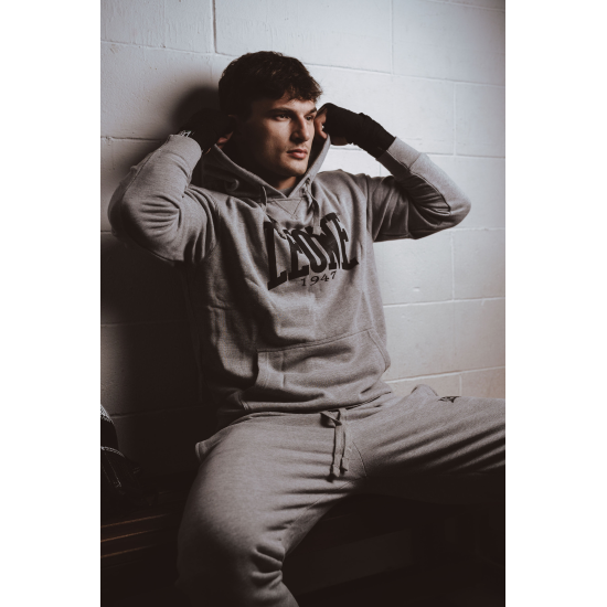 Sudadera Leone 1947 de algodon con capucha LSM201 gris