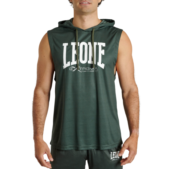Sudadera sin mangas con capucha Leone 1947 "Logo" verde ABX120