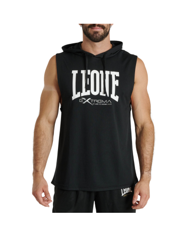 Sudadera sin mangas con capucha Leone 1947 "Logo" negro ABX120