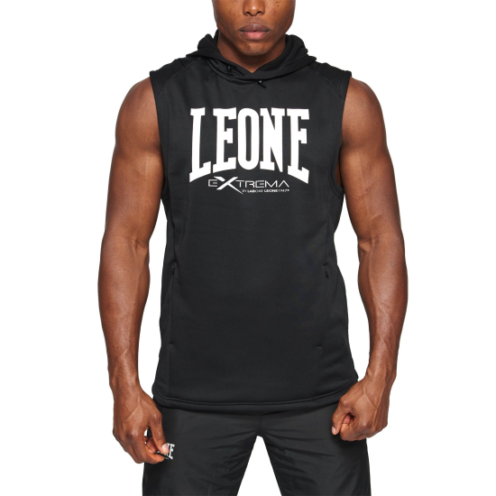 Sudadera sin mangas con capucha "Logo" Leone Color Negro ABX110