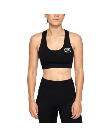 Sujetador deportivo "Logo" color negro Leone ABX116